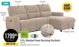 The Brick Meadow 2-Piece Right-Facing Chenille Fabric Power Reclining Sectional with Storage Chaise - Taupe offer