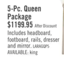 The Brick Lara 5pc Bedroom Set with Bed, Dresser & Mirror, Antique Grey - Queen Size offer