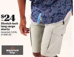 Giant Tiger Stretch tech long cargo shorts offer
