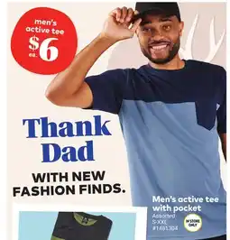 Giant Tiger Men's active tee with pocket offer