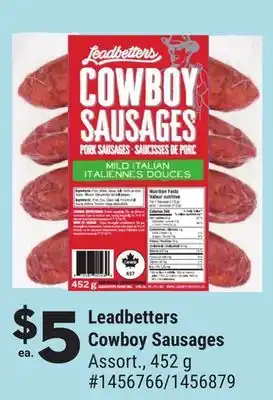 Giant Tiger Leadbetters Cowboy Sausages offer