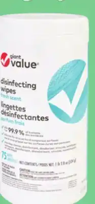 Giant Tiger Giant Value disinfecting wipes offer