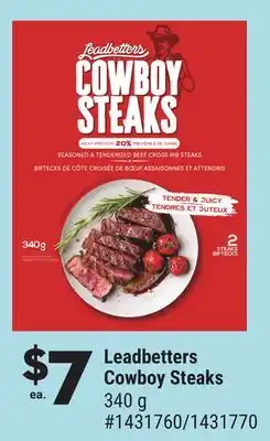 Giant Tiger Leadbetters Cowboy Steaks offer