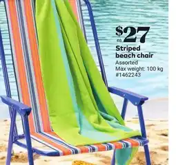 Giant Tiger Striped beach chair offer