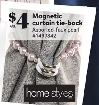 Giant Tiger Magnetic curtain tie-back offer