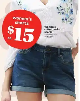 Giant Tiger Women's cuffed denim shorts offer