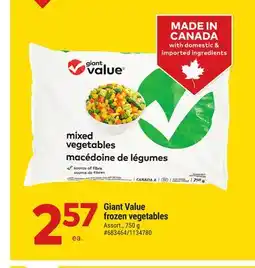 Giant Tiger Giant Value Frozen Vegetables offer