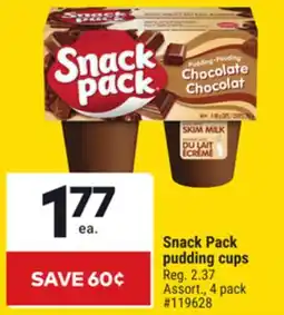 Giant Tiger Snack Pack pudding cups offer