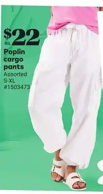 Giant Tiger Poplin cargo pants offer