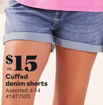 Giant Tiger Cuffed denim shorts offer