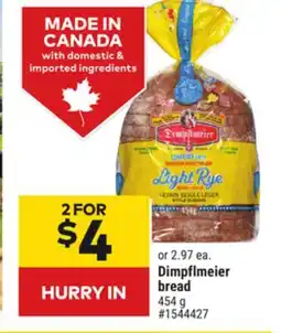 Giant Tiger Dimpflmeier bread offer