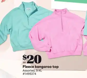 Giant Tiger Fleece kangaroo top offer