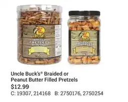 Cabela's Uncle Buck's Braided or Peanut Butter Filled Pretzels offer
