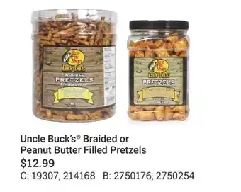 Cabela's Uncle Buck's Braided or Peanut Butter Filled Pretzels offer