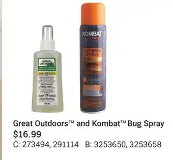 Cabela's Great Outdoors and Kombat Bug Spray offer