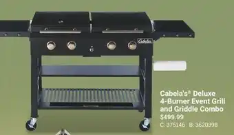 Cabela's Cabela's Deluxe 4-Burner Event Grill and Griddle Combo offer