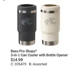 Cabela's Bass Pro Shops 3-in-1 Can Cooler with Bottle Opener offer