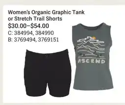 Cabela's Women's Organic Graphic Tank or Stretch Trail Shorts offer