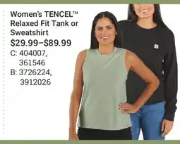 Cabela's Women's TENCEL Relaxed Fit Tank or Sweatshirt offer