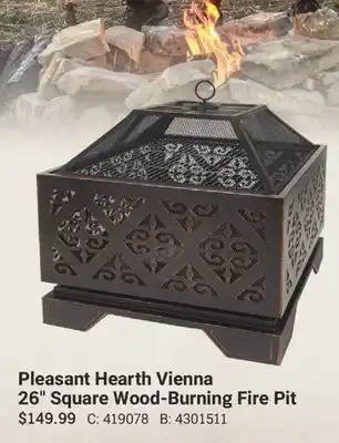Cabela's Pleasant Hearth Vienna 26 Square Wood-Burning Fire Pit offer
