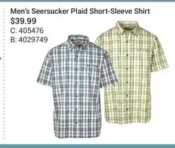 Cabela's Men's Seersucker Plaid Short-Sleeve Shirt offer