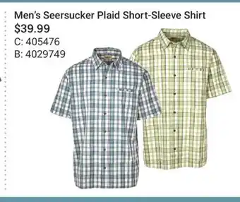 Cabela's Men's Seersucker Plaid Short-Sleeve Shirt offer