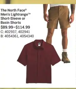 Cabela's The North Face Men's Lightrange Short-Sleeve or Basin Shorts offer