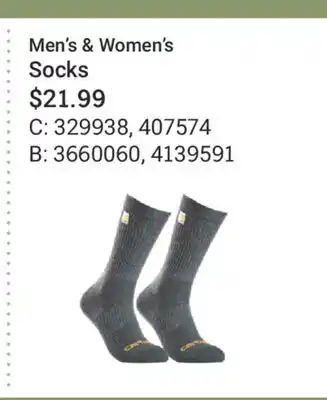Cabela's Men's & Women's Socks offer