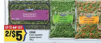 Marché Adonis CEDAR Frozen vegetables chopped spinach offer