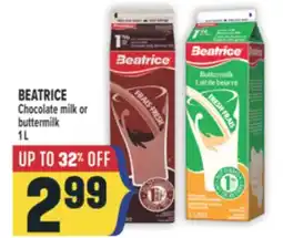 Marché Adonis BEATRICE Chocolate milk or buttermilk offer