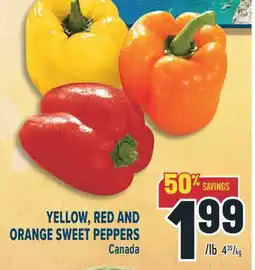 Marché Adonis YELLOW, RED AND ORANGE SWEET PEPPERS offer