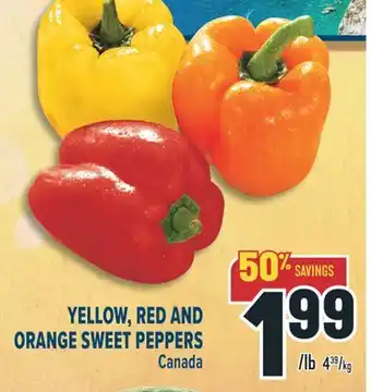 Marché Adonis YELLOW, RED AND ORANGE SWEET PEPPERS offer