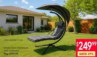 Kitchen Stuff Plus Siesta Steel Hammock with Umbrella offer