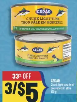 Marché Adonis CEDAR Chunk light tuna in oil offer