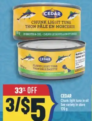 Marché Adonis CEDAR Chunk light tuna in oil offer