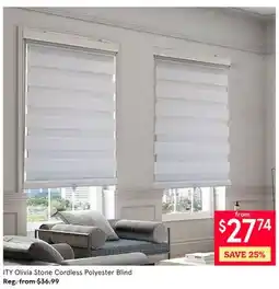 Kitchen Stuff Plus ITY Olivia Stone Cordless Polyester Blind offer