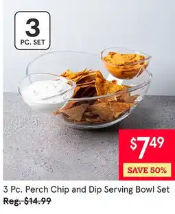 Kitchen Stuff Plus 3 Pc. Perch Chip and Dip Serving Bowl Set offer