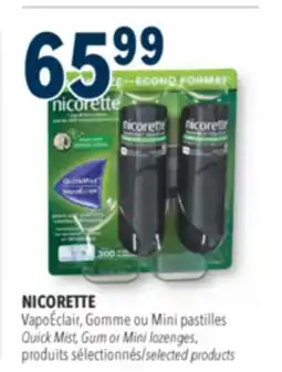 Familiprix NICORETTE Quick Mist, Gum or Mini lozenges, selected products offer