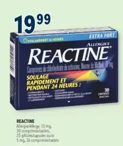 Familiprix REACTINE Allergy, 10 mg 30 tablets 12 capsules or 5 mg, 36 tablets offer