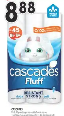 Familiprix CASCADES, Fluff Bathroom tissue, 15 mega rolls = 45 rolls offer
