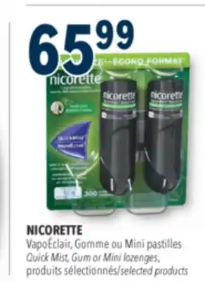 Familiprix Nicorette QuickMist stop smoking nicotine 1mg Fresh Mint 2u offer