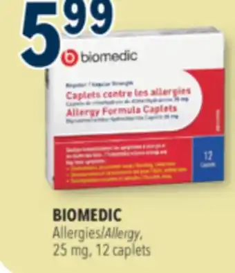 Familiprix BIOMEDIC Allergy, 25 mg, 12 caplets offer