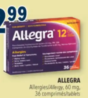 Familiprix Allegra non-drowsy 12 hour allergies antihistamine tablets offer
