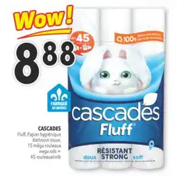 Familiprix CASCADES, Fluff, 15 mega rolls = 45 rolls offer
