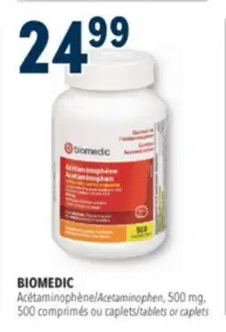 Familiprix Biomedic extra strength acetaminophen tablets for adults 500un offer