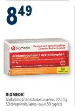 Familiprix Biomedic extra strength acetaminophen tablets for adults 50un offer