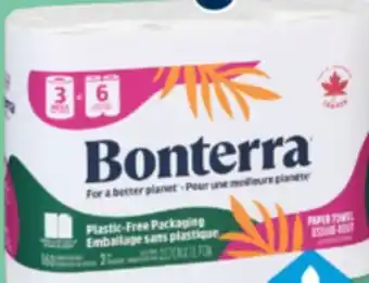 Familiprix BONTERRA Bathroom tissue, 6 mega rolls or Paper towels, 3 mega rolls offer