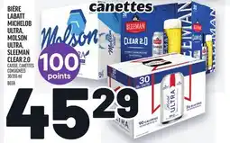 Metro BIÈRE LABATT MICHELOB ULTRA, MOLSON ULTRA, SLEEMAN CLEAR 2.0 | BEER offer