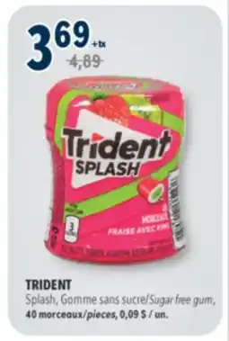 Familiprix Trident Splash strawberry and kiwi gum 40un offer