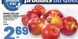 Metro POMMES CORTLAND, MMCCINTOSH, SPARTAN, EMPIRE | APPLES offer